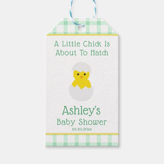 Little Chick To Hatch Gender Neutral Baby Shower Cadeaulabel (Voorkant)