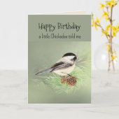 Little Chickadee Bird Personality Fun Verjaardag Kaart (Gele Bloem)