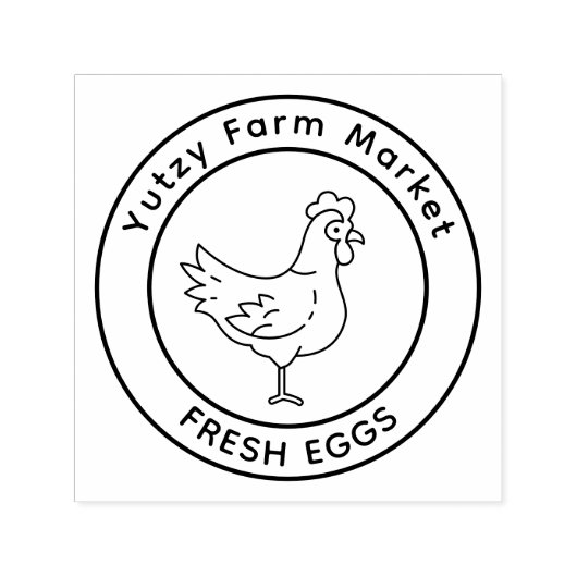Little Chicken Farm Market  Zelfinktende Stempel (Design)