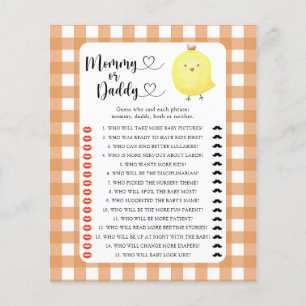 Little Chicken - mama of papa baby shower spel