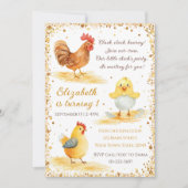 Little Chicken Verjaardagsfeestuitnodiging Kaart (Voorkant)