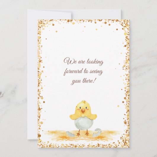 Little Chicken Verjaardagsfeestuitnodiging Kaart (Achterkant)
