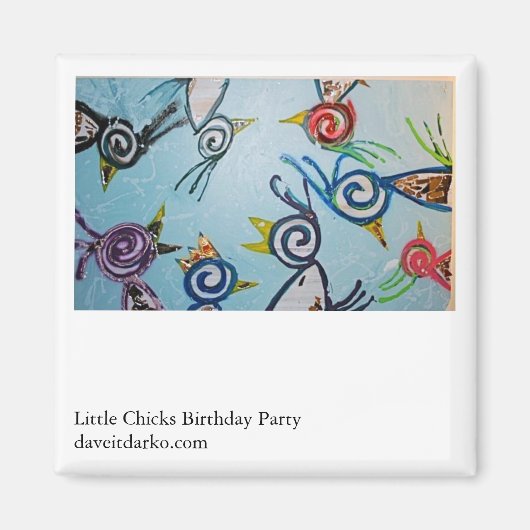 Little Chicks Birthday Party Magneet (Voorkant)