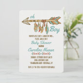 Little Chief Baby shower Invitation Kaart (Staand voorkant)
