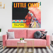 Little Chief Oranje LabelOntario, CA Canvas Afdruk (Insitu (Woonkamer))