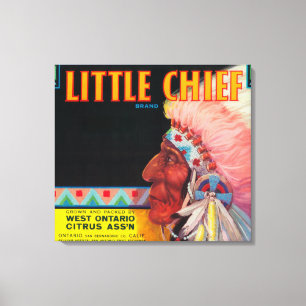 Little Chief Oranje LabelOntario, CA Canvas Afdruk
