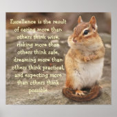 Little Chipmunk Excellence Quote Poster (Voorkant)
