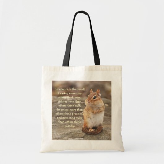 Little Chipmunk Excellence Quote Totebag Tote Bag (Voorkant)