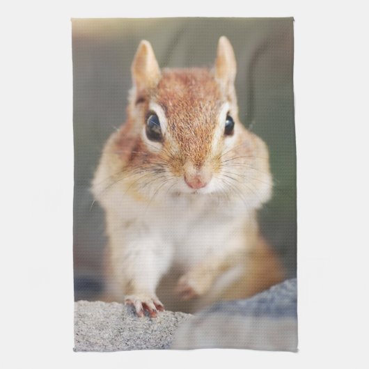 Little Chipmunk Portrait Theedoek (Verticaal)