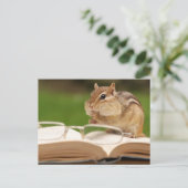 Little Chipmunk Reading Briefkaart (Staand voorkant)