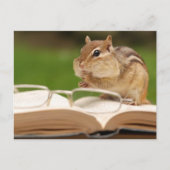 Little Chipmunk Reading Briefkaart (Voorkant)