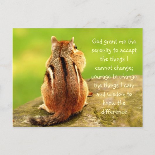 Little Chipmunk Serenity Prayer Briefkaart (Voorkant)