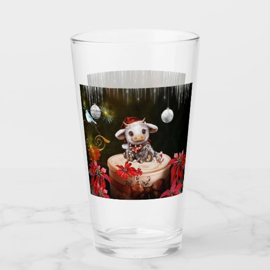 Little christmas cow glas (Voorkant)