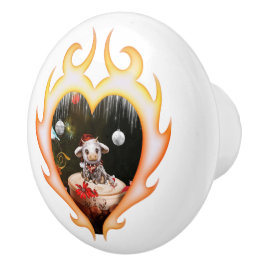 Little christmas cow keramische knop