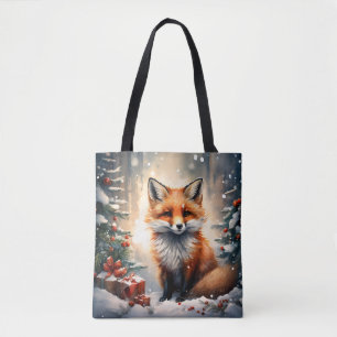 Little Christmas Fox Tote Bag
