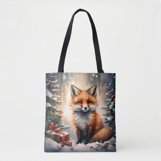 Little Christmas Fox Tote Bag (Voorkant)