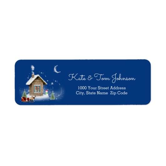 Little Christmas House Return Address Label (Voorkant)
