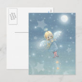 Little Christmas Star Angel Briefkaart (Voorkant / Achterkant)