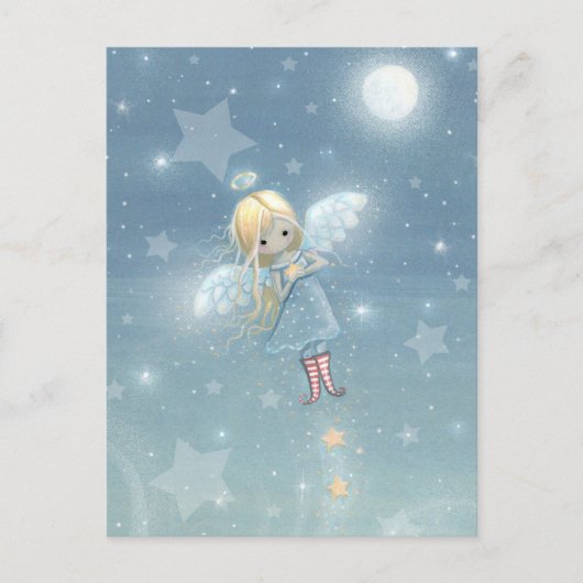 Little Christmas Star Angel Briefkaart (Voorkant)