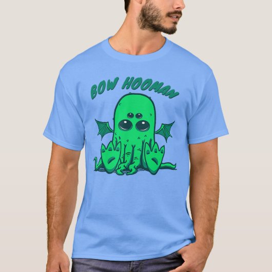 Little Chubby Kawaii Baby Cthulhu Bow Human Cosmic T-shirt (Voorkant)