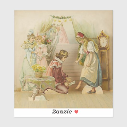 “Little Cinders” Sprookjeskunst door E S Hardy Sticker (Vel)