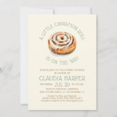 Little Cinnamon Roll Baby shower Invitation Kaart (Voorkant)