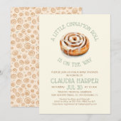 Little Cinnamon Roll Baby shower Invitation Kaart (Voorkant / Achterkant)