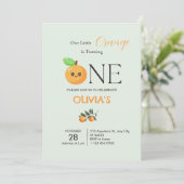 Little Citrus Orange 1st Birthday Invitation   Kaart (Staand voorkant)