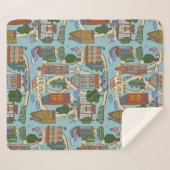 little city houses pattern sherpa deken (Voorkant (horizontaal))