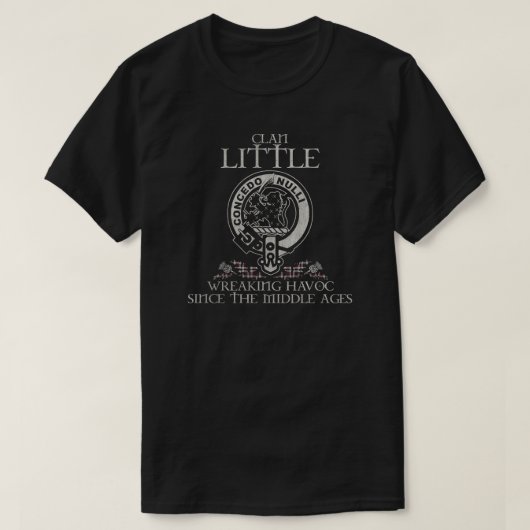 Little Clan crest Schotse achternaam tartan Thistl T-shirt (Design voorkant)