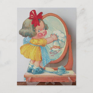 Little Cleaning Girl 1950 Valentijn Briefkaart