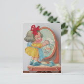 Little Cleaning Girl 1950 Valentijn Briefkaart (Staand voorkant)