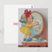 Little Cleaning Girl 1950 Valentijn Briefkaart (Voorkant / Achterkant)