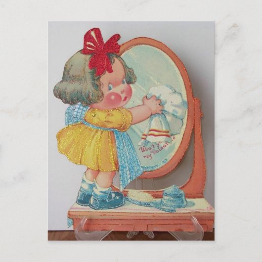 Little Cleaning Girl 1950 Valentijn Briefkaart (Voorkant)