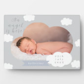Little Cloud Pastel Angel Is Here Grey Fotoplaat (voorkant)