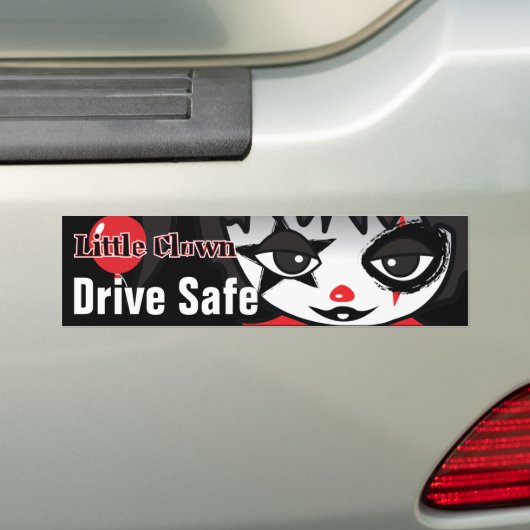Little Clown Drive Safe Bumpersticker (Op auto)