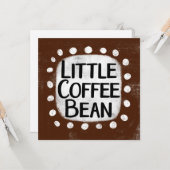 Little Coffee Bean Wenskaart Kaart (Voorkant / Achterkant in situ)