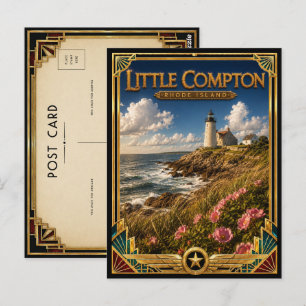 Little Compton Rhode Island Vintage Art Deco Briefkaart