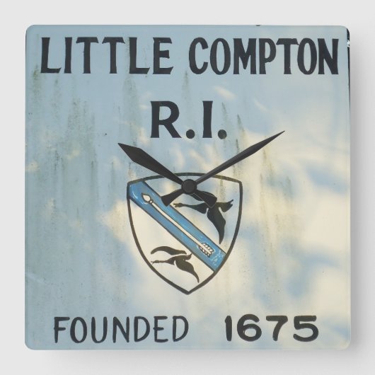 Little Compton, RI -1675 Vierkante Klok (Voorkant)