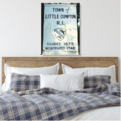 Little Compton, RI opgericht teken Wrapped Canvas (Insitu (Slaapkamer))