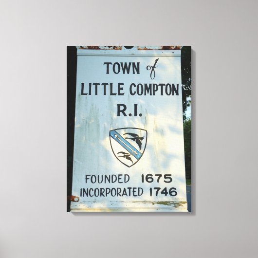 Little Compton, RI opgericht teken Wrapped Canvas Afdruk (Voorkant)