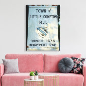 Little Compton, RI opgericht teken Wrapped Canvas Afdruk (Insitu (Woonkamer))
