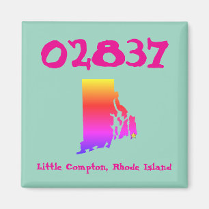 Little Compton, RI Postcode - 02837 Pride Rainbow Magneet