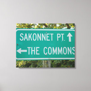 Little Compton, RI - Sakonnet Point, The Commons Canvas Afdruk