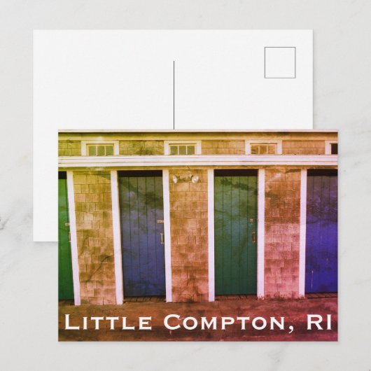 Little Compton, RI Summer Beach Cabanas Briefkaart (Voorkant / Achterkant)