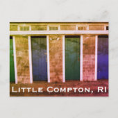 Little Compton, RI Summer Beach Cabanas Briefkaart (Voorkant)