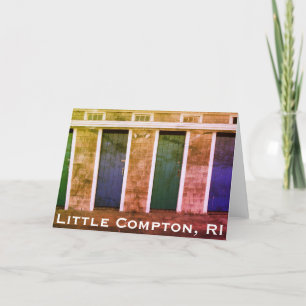 Little Compton, RI Summer Beach Cabanas Feestdagen Kaart