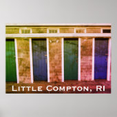 Little Compton, RI Summer Beach Cabanas Poster (Voorkant)