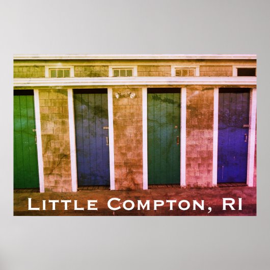 Little Compton, RI Summer Beach Cabanas Poster (Voorkant)