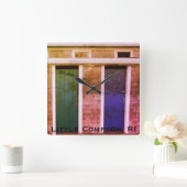 Little Compton, RI Summer Beach Cabanas Vierkante Klok (Huis)